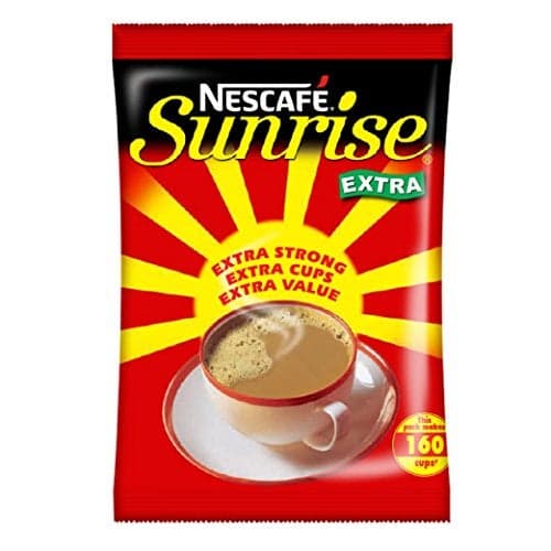 SUNRISE Extra Strong Instant Coffee Powder | Coffee-Chicory Mix | Rich Taste & Aroma for the perfect start to your day | 5x200g Pouch