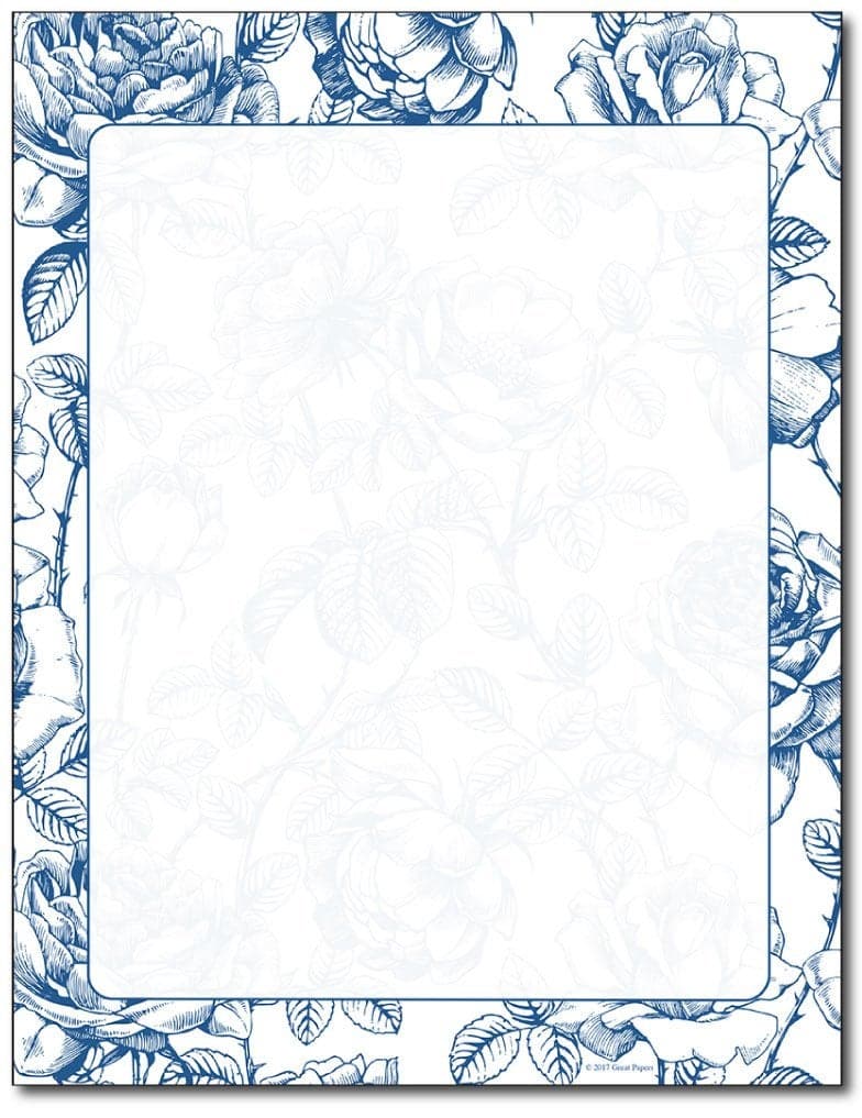 French Rose Stationery Paper 80 Sheets