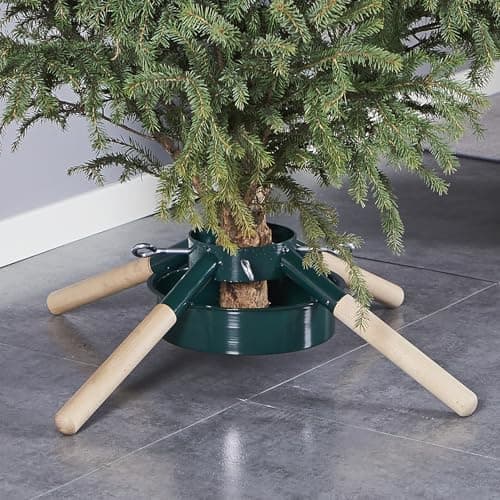Blissun Christmas Tree Stand, Christmas Tree Holder, Xmas Tree Base Stand for Real Trees, Fits up to 8FT Real Trees, Green