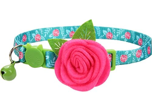 Spring Cat Collar, Floral Kitten Collar Breakaway, Flower Dog Collar for Small Dogs Female
