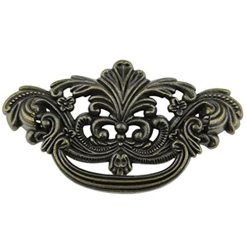 MuDuJia 4-Pack 3" C-C Vintage Style Bail Dark Antique Bronze Drawer Pull Cabinet Handle Dresser Pulls Kitchen Hardware 76 mm Centers (4)