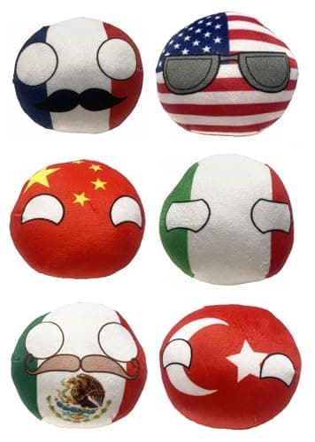 Raclove 6PC Countryballs Plushies Soft Educational National Character Toys Your Collection of Countryball and Polandball Plushies 1FRUSCNITMXTR