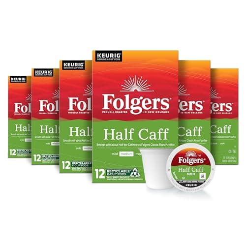 Folgers HalfCaff Medium Roast Coffee 72 Keurig KCup Pods