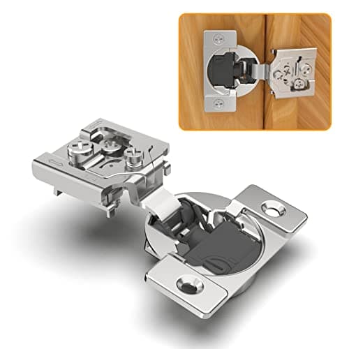 Chibery 2 Pack 3/4" Overlay 4D Soft Close Concealed Hinges for Face Frame Door, Nickel, Satin Brass Plated, Modern, Satin Nickel, 105 Open Angle, Stainless Steel Cabinet Hinges