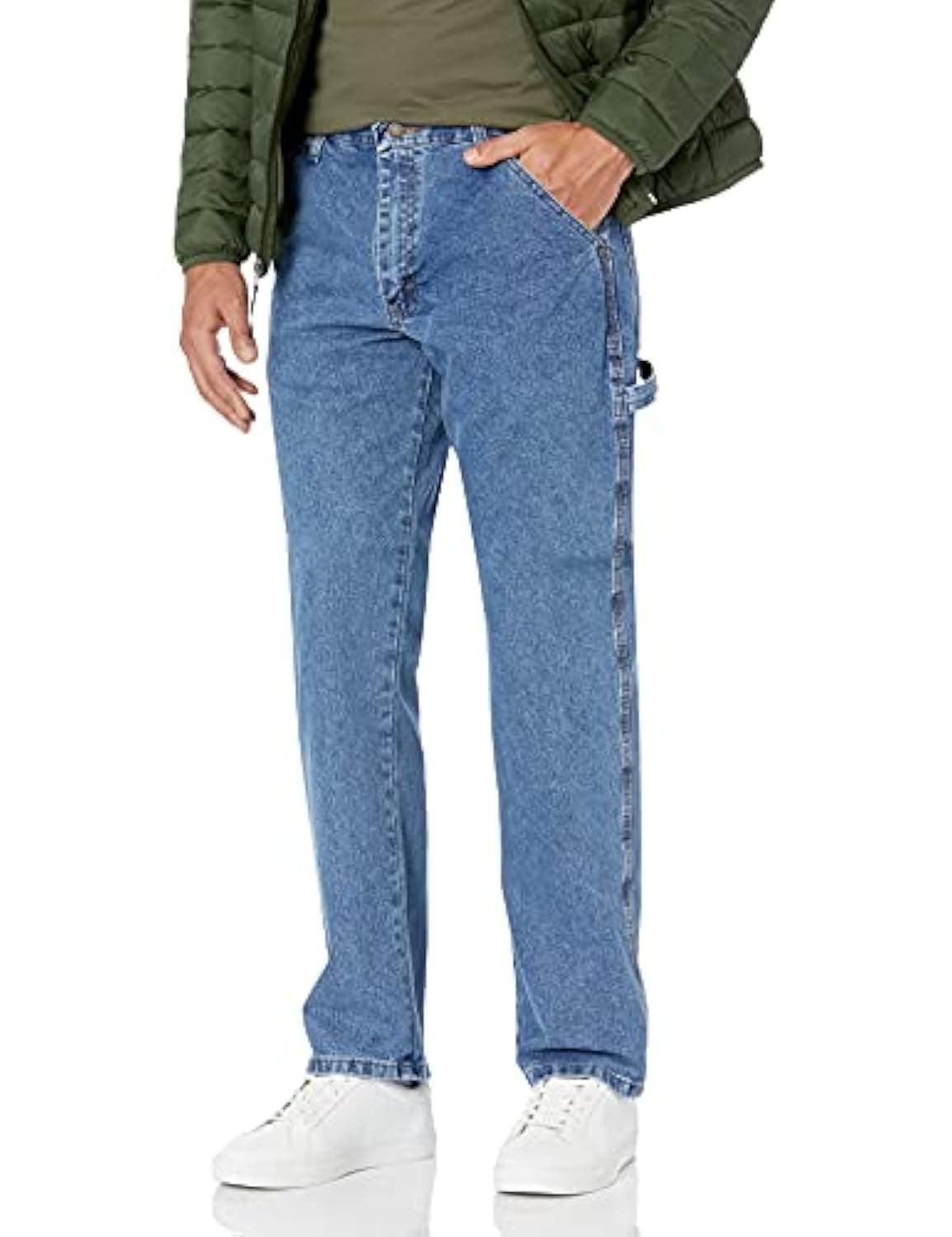 Wrangler Authentics Men's Classic Carpenter Jean, Antique Stone, 35W x 32L