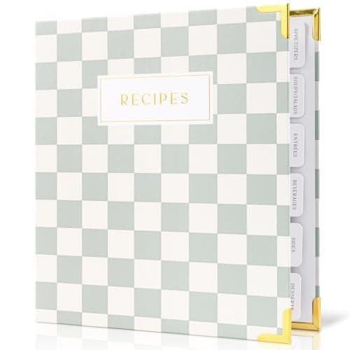 Aesthetic Recipe Binder with Waterproof Cover The Perfect Recipe Book with Plastic Sleeves to Write in Your Own Recipes Quality Blank Cookbook Binder Cards incl