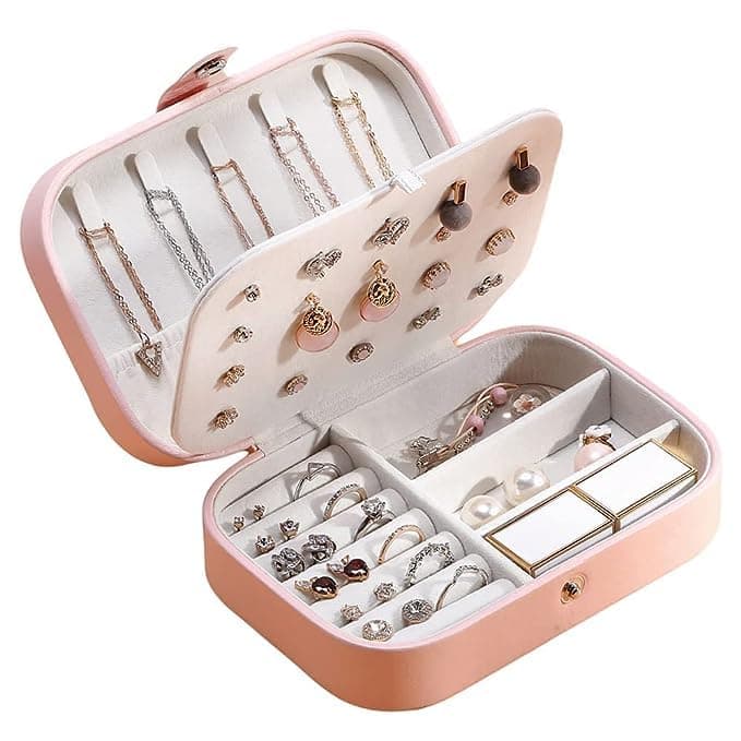 Estele Jewellery Organiser/Box Lightweight Leather Portable Big Size Jewellery Storage Box Case with Dividers Container for Ring, Earrings, Necklace Jewelry Organizer for Women Travels & Parties