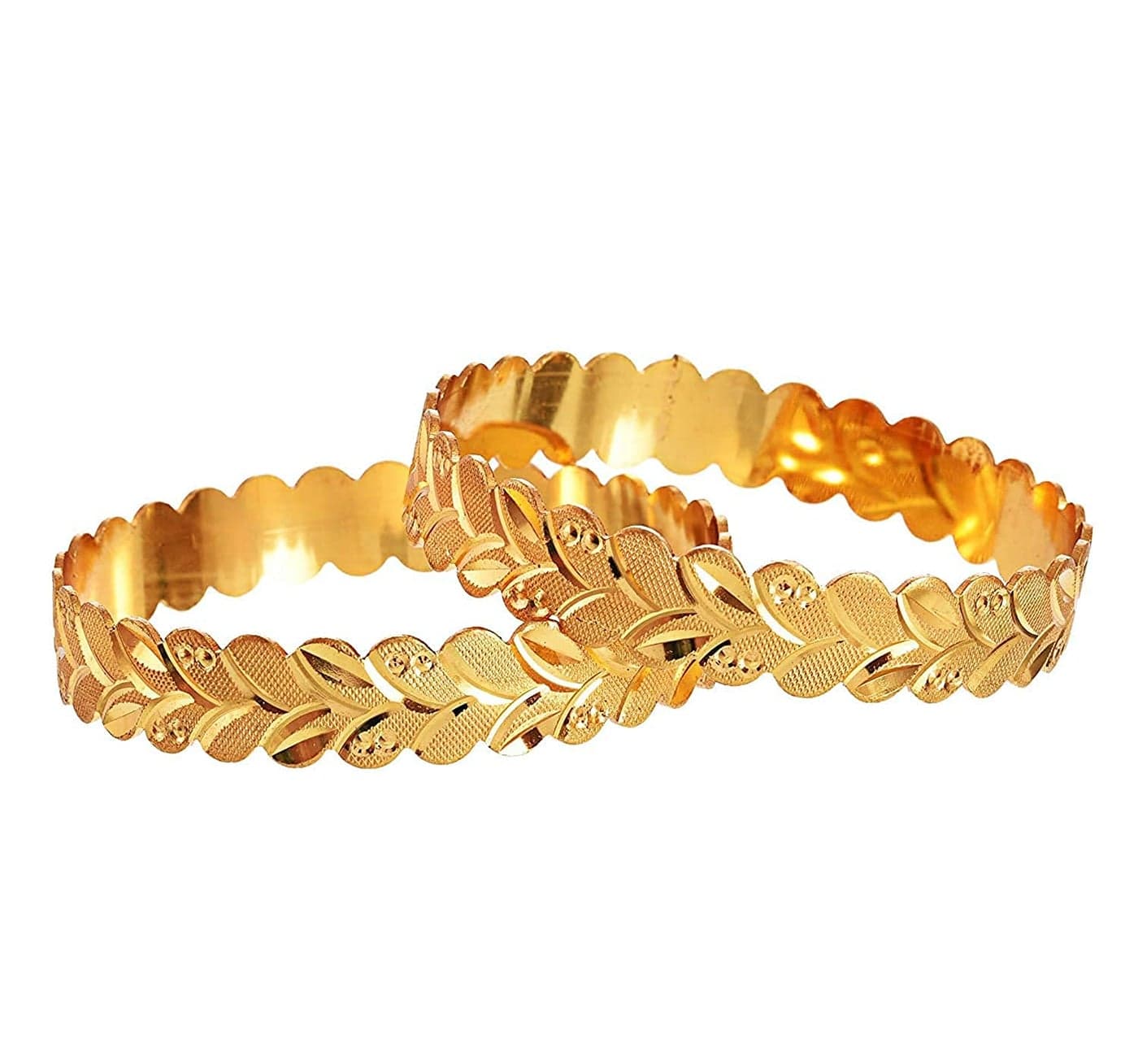 Handicraft Kottage Women's Gold Plated Traditional Designer Plain Bangles Kada For Women (2.4)