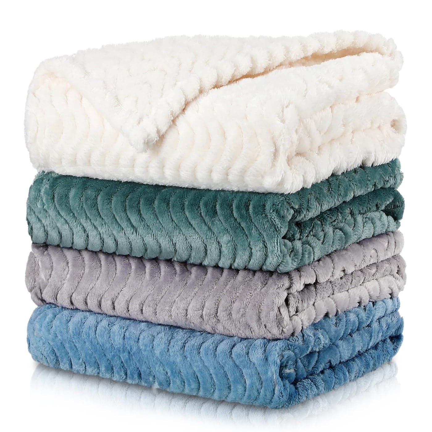 Frienda 4 Pcs Baby Fuzzy Blanket Fluffy Baby Blanket for Boys Girls Soft Warm Infant Newborn Toddler Receiving Nursery Bed Supplies 32 x 24 InchLight Color