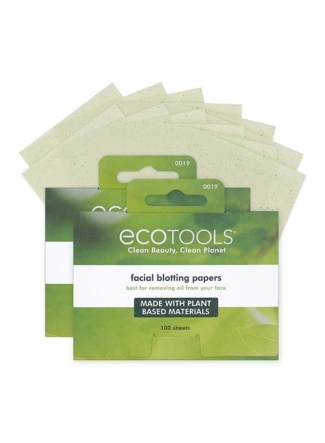 Natural Oil Absorbing Facial Blotting Papers, Plant-Based Materials, Makeup Friendly, Removes Excess Oil, Travel Sized, Easy To Use, Perfect For Oily & Shiny Skin, 200 Sheet Count