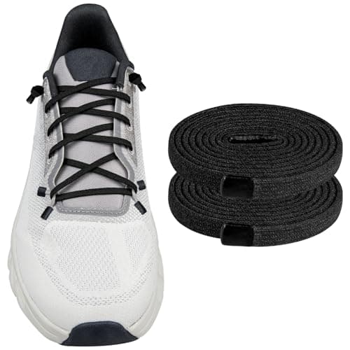 Endoto Elastic Shoelaces for ON Cloudtilt Sneakers, 4MM No Tie Shoes Laces Replacements Stretchy Bungee Running Training(Color:Black,Size:26Inch)