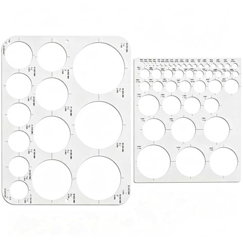 SenseYo 2 Pack Circle Template Stencil Round Geometric Drawings Ruler for Drafting Design Office Building Formwork Studying Large and Small Size