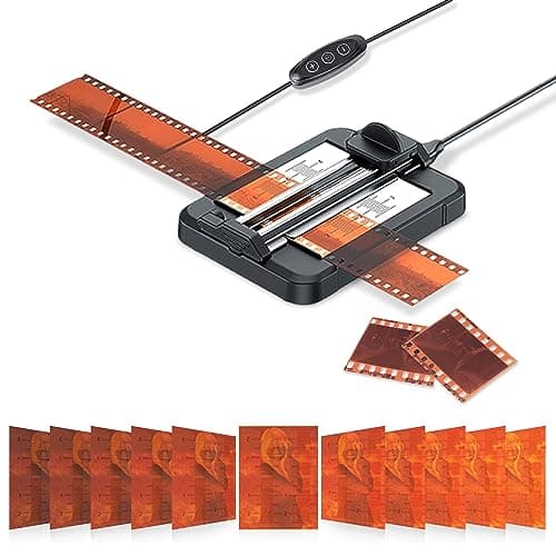 JJC Negative Slide Film Cutter for 35mm 120 Format Strip, 35mm Film Trimmer with 11-Level Brightness Adjustable LED Backlight Panel Support USB-C Charging and Graduated Mark for Clean Cutting