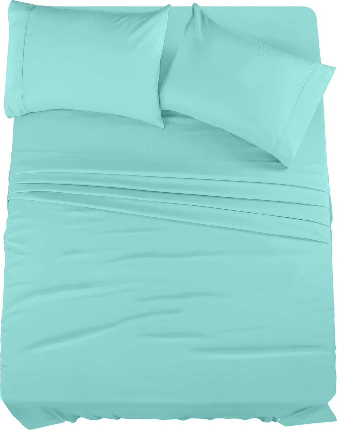 Utopia Bedding Queen Sheet Set 4 Piece Bed Sheets for Queen Size Bed Soft and Breathable Microfiber Includes 1 Fitted Sheet 1 Flat Sheet and 2 Pillowcases Spa Blue