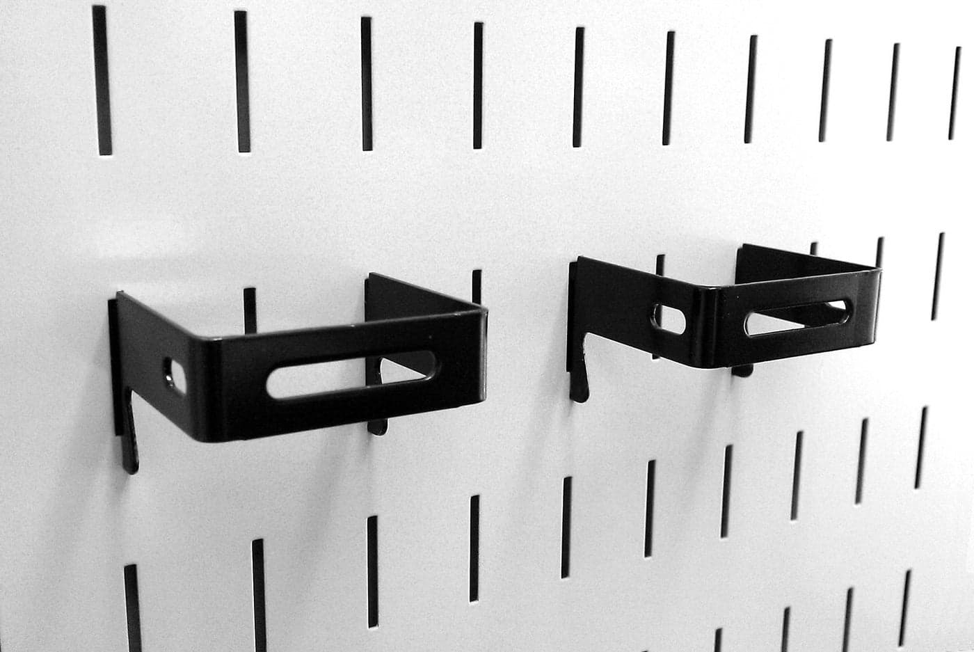 Wall Control 2in x 2in C-Bracket Slotted Metal Pegboard Hook Pegboard and Slotted Tool Board – Black