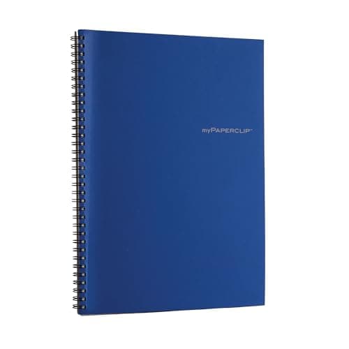 myPAPERCLIP NeoWiro Spiral Ruled Notebook | 160 Pages, 80 GSM, 250 GSM Soft Cover, XL (8.5 x 11 in) | Wiro Bound | Blue