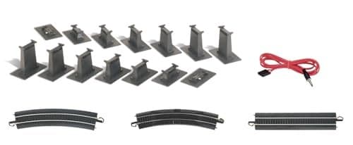 Bachmann Trains SnapFit EZ TRACK EZ TRACK OVERUNDER FIGURE 8 TRACK PACK STEEL ALLOY Rail With Black Roadbed HO Scale