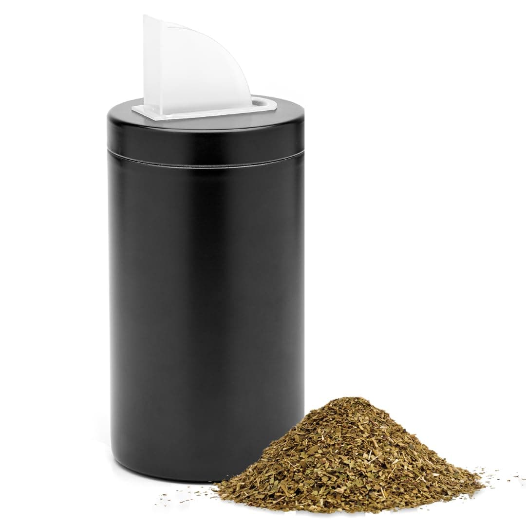 BALIBETOV Yerbero Yerba Container with Spout - Stainless Steel Container Pouring Lid Easy Filling Mate Cup - Works for Sugar Dispenser sugar container and Coffee Container For Ground Coffee (Black)