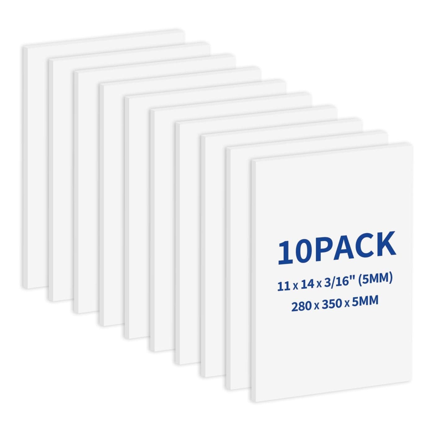 Zzrywuty 10 Pack Foam Boards 11 x 14 5mm Thickness Styrofoam Core for Crafts White Poster Vision Presentation Mat Board