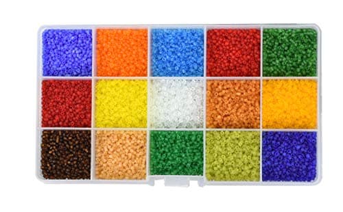 Mandala Crafts 110 Glass Seed Beads for Beadwork 15000 Pcs 2mm Matte Round Small Rocaille Beads for Jewelry Making Necklace Bracelet Earring Craft Supplies