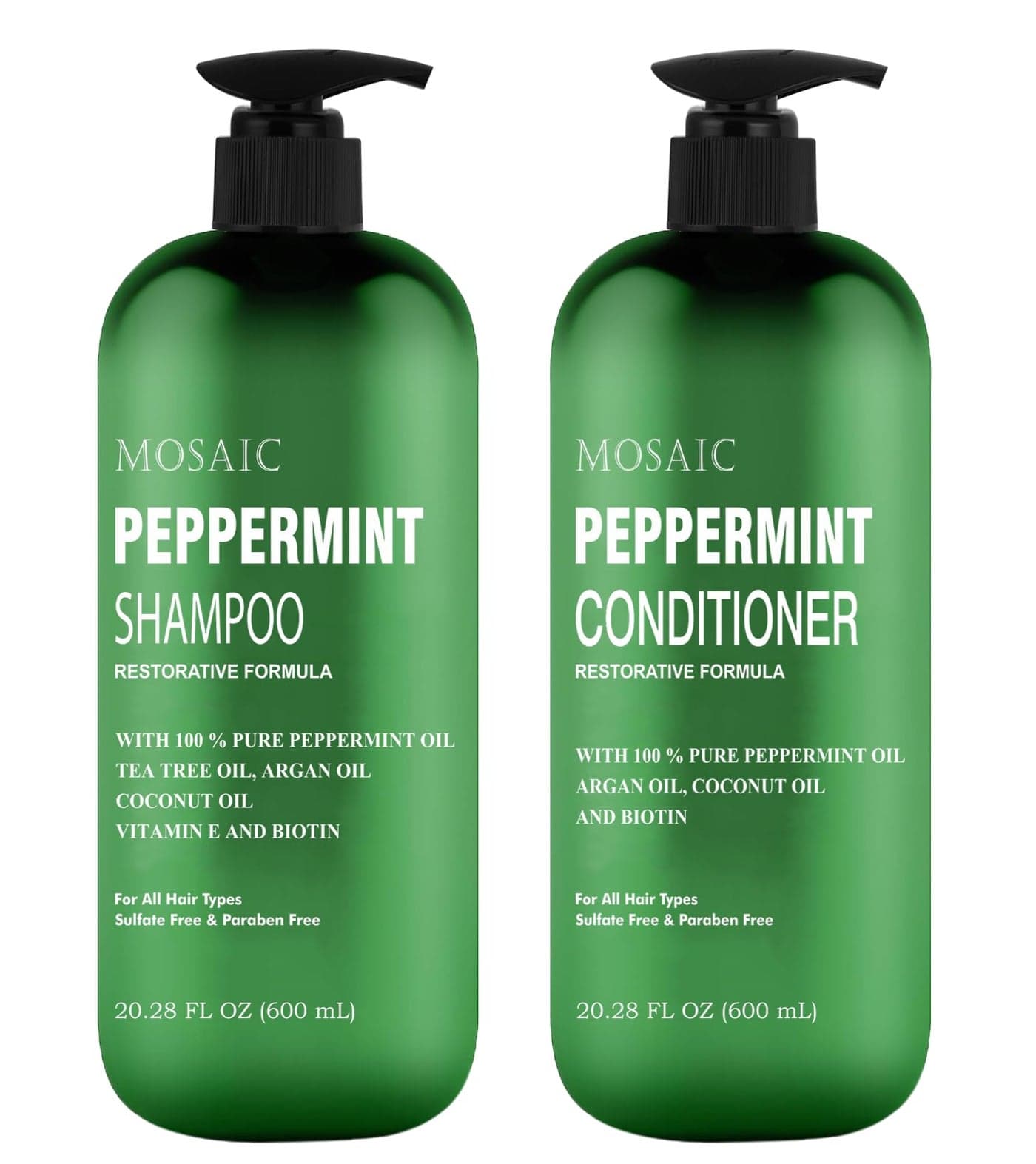 Peppermint Oil Shampoo and Conditioner Set for Hair Growth and Thickening For Thinning Hair and Hair Loss Treatments for Women Men Sulfate Free 202 FL Oz Each