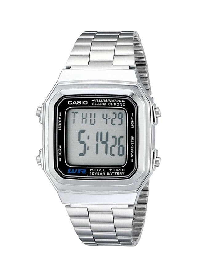 Men Vintage Digital Watch A178WA-1A - 41 mm - Silver