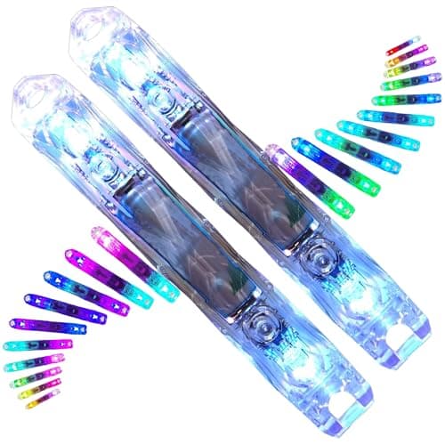 UltraPoi Ultralight LED Glow Stick Pair 2 Customizable Rainbow Light Stick with Over 70 Brilliant Color Modes Flashing Patterns LED Concert Stick for Poi Flow Arts Light Spinning