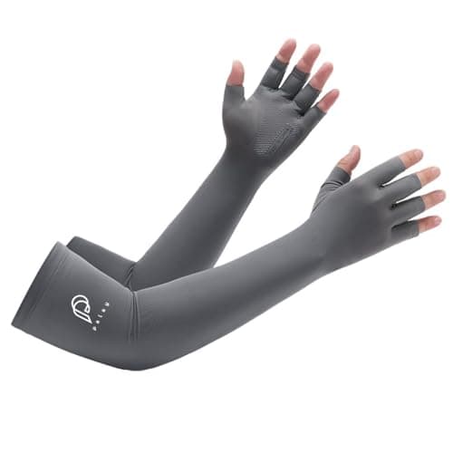 PALAY® Arm Sleeves for Men Women Hand Gloves for Sun Protection Summer UV Protection Cooling Hand Cover Quick Dry Breathable Silk Arm Sleeves for Driving, Bike Riding, Hiking - 1 Pairs