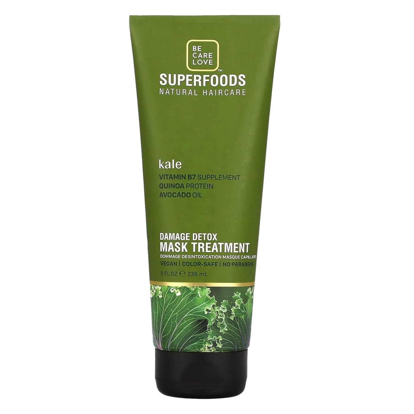 Be Care Love Superfoods Damage Detox Beauty Mask Treatment Paraben Free Sulfate Free Vegan Free Zero Frizz Dry Frizzy Hair Organic Hair Natural Hair 236 ml