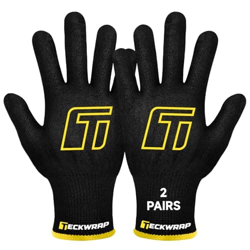 TECKWRAP Vinyl Wrap Gloves 2 Pairs XL Black Cut Resistant Work Gloves for Car Wrapping Window Tinting Level 3 Protection Flexible Fit for Installers