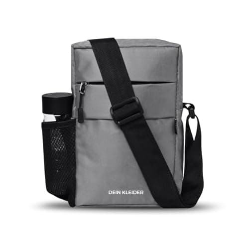 DEIN KLEIDER Nylon Sling Cross Body Utility Travel Office Business Messenger one Side Shoulder Bag for Men and Women (Grey)