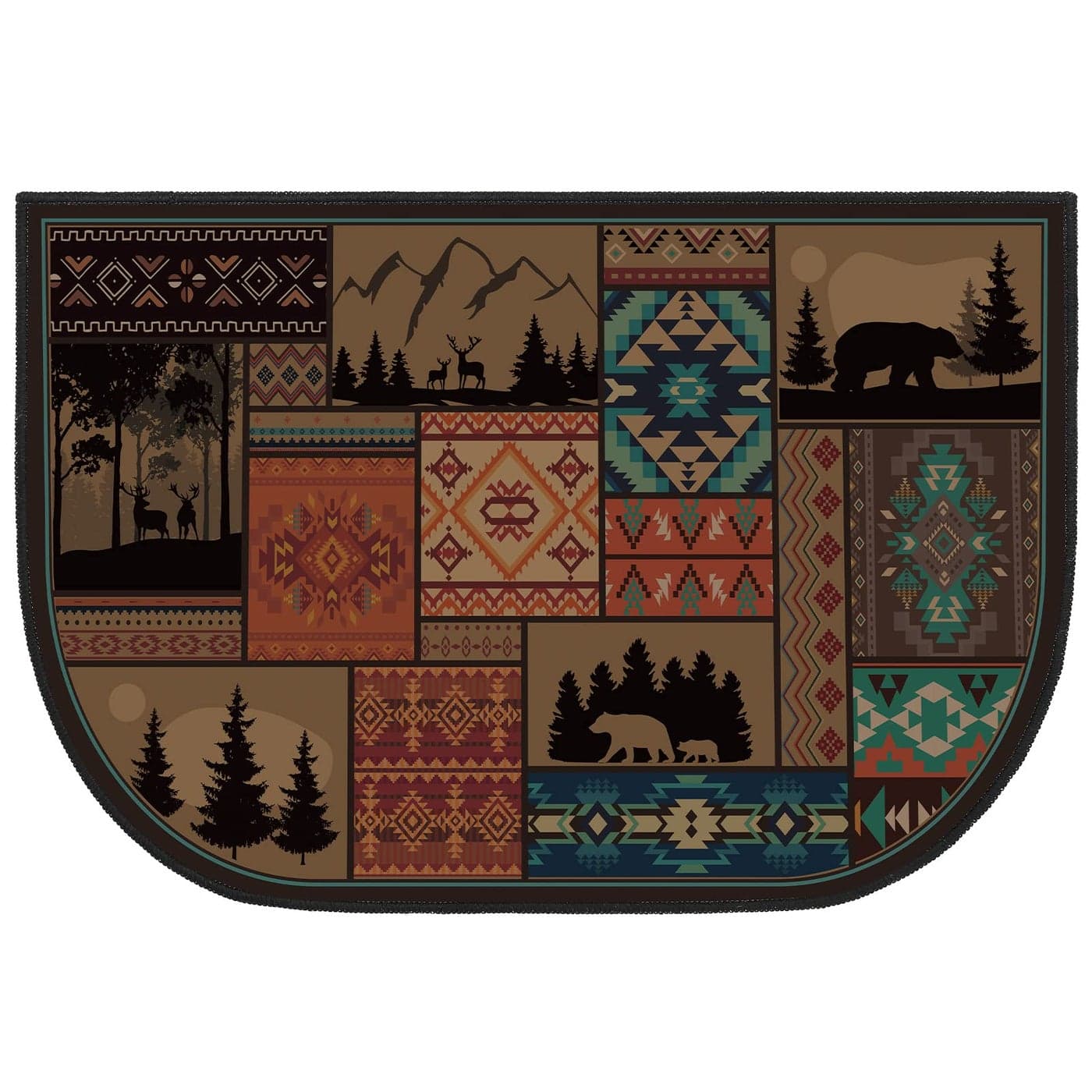 Demissle Fireplace Hearth Rug Fireplace Mats Cabin Southwestern Fireproof Fire Resistant Rug for Wood Stove Floor for Kitchen Indoor Outdoor24 x 36 InchClassic
