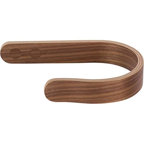 2 x Waveply Wood Curtain Holdbacks Plywood Drapery U Shaped Hook Tiebacks for Wall (Walnut)