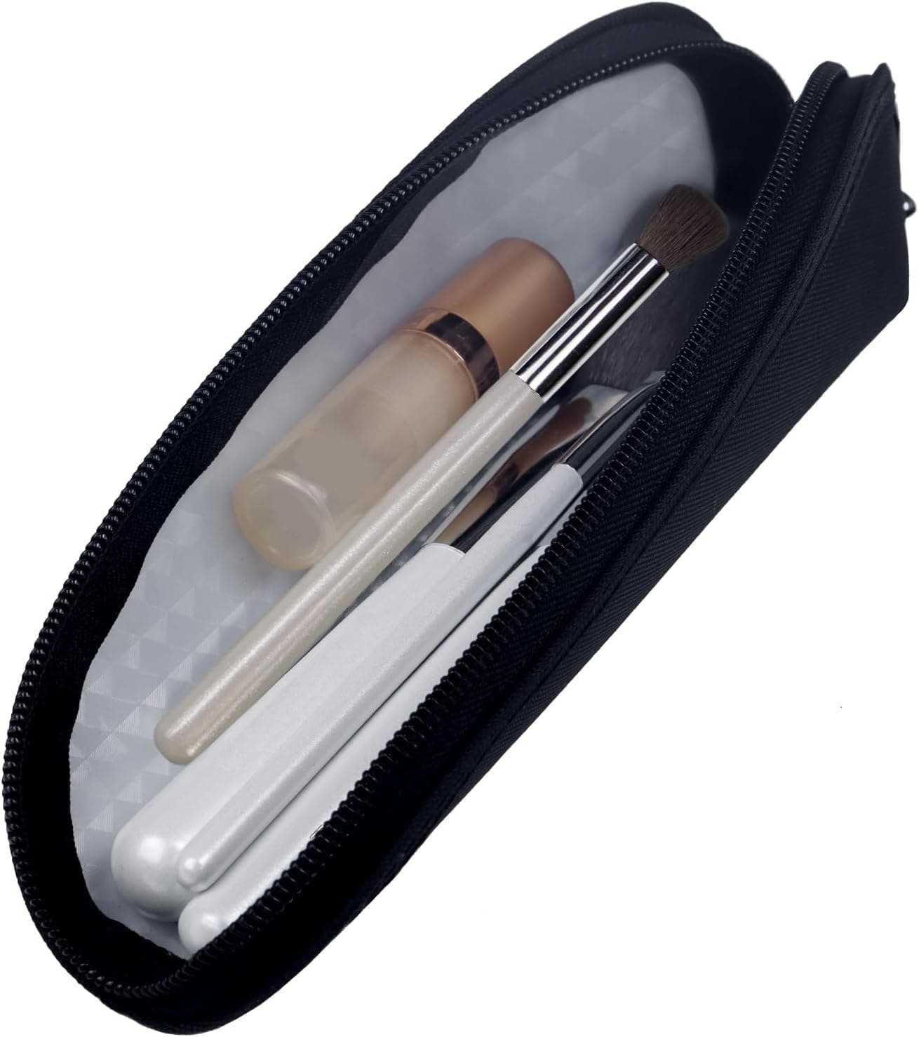 Aosbos Travel Makeup Brush Holder Bag, Small Cosmetic Pouch Organizer for Make Up Brush Traveling Case, Black Multi-functional Pouch