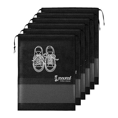 Cockatoo Shoe Bag for Travel Bag for Men & Women, Shoe Cover for Storage at Home Gym Reusable Travelling Accessories, Organizer Pouch Footwear Bags for Travelling-Pack of 6(13 x 17.32 Inch)