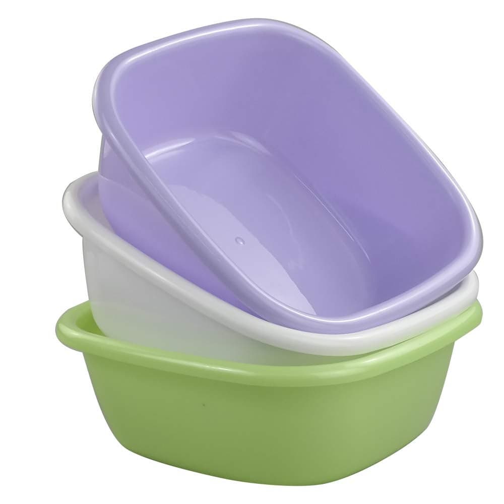 Pekky Plastic Camping Wash Basin 8 Quart 3Pack