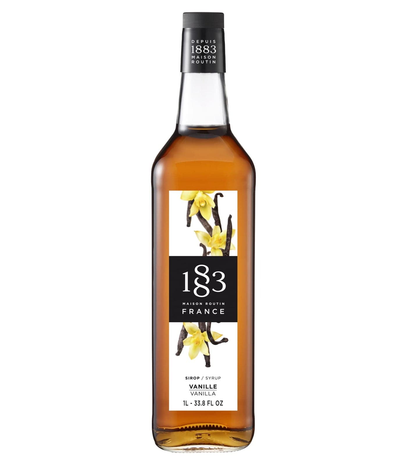 1883 Maison Routin - Vanilla Syrup - Made in France - Glass Bottle | 1 Liter (33.8 ounces)