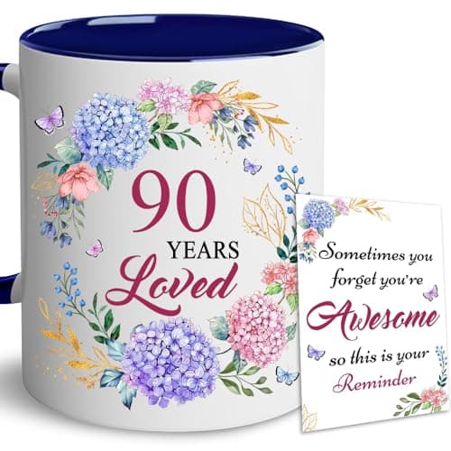 LOTWATEGO 90th Birthday Gifts For Women 1936 Birthday Gifts For Her 90 Years Loved Mug Gift For Women Turning 90th 90 Year Old Gift For Woman Mom Grandma Mother 1936 Present Ideas