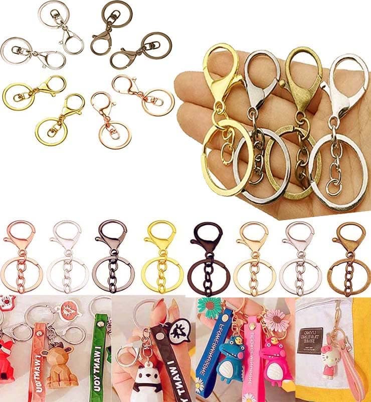 DIY Crafts 50 Pcs, 20mm Gold, Lobster Clasp Key Chain, Metal Snap Hooks Swivel Trigger Clips with Split Key Chain Rings for Home Car Office Keys, Lanyard, Arts & Cr (50 Pcs, 20mm Gold)
