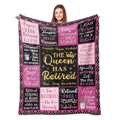 Lcobion Retirement Gift for Woman, Retirement Gifts for Women 2025, Best Retirement Gifts, Retired Gift, Goodbye Farewell Gifts for Women Coworkers Teacher Nurses, Retirement Blanket 50" X 60"