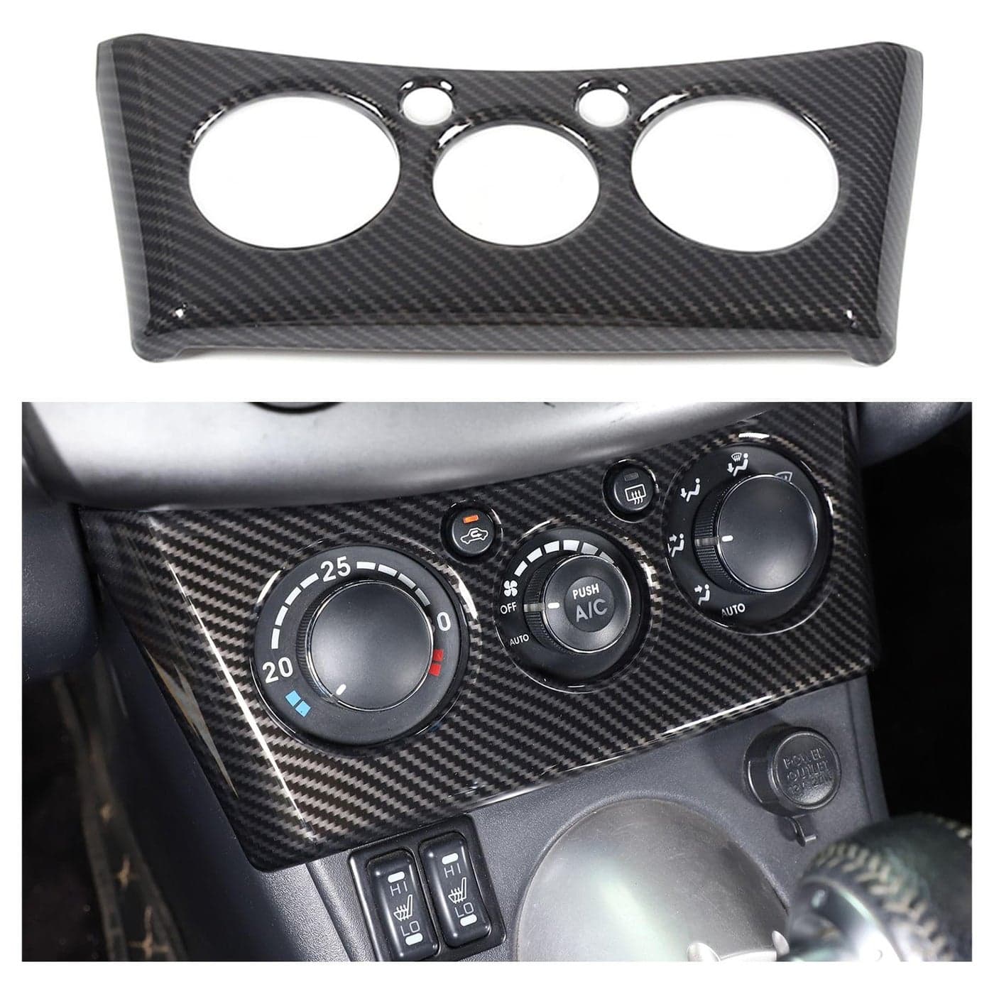 TOYCIDFG Car Center Console Air Outlet Control Panel Cover Trim for Mitsubishi Eclipse 20062011 Car AC Mode Switch Panel Cover Trim Interior Decoration Accessories Carbon Fiber Pattern