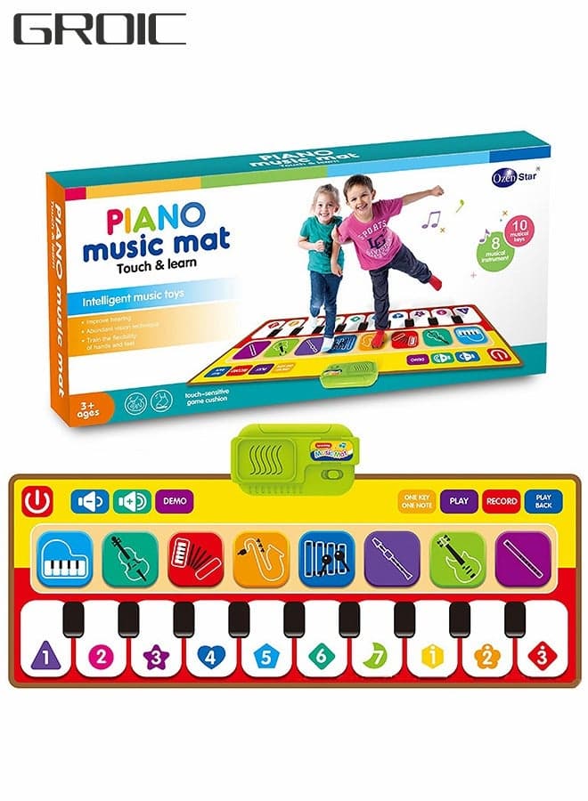 Baby Musical Dance Mats Touch Playmat with 8 Music Early Education Toys,Piano Musical Dance Blanket Mat