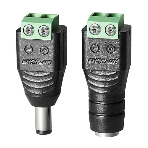 CHANZON 10 Pairs 12V DC Power Jack Connector 5.5mm x 2.1mm Male and Female 24V Socket for Led Light Strip CCTV Security Camera Cable Wire Ends Plug Barrel Adapter