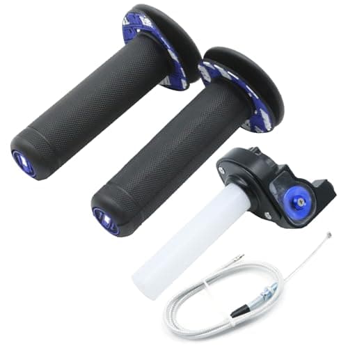 CADUFUELLY 78 Throttle Twists Grip with Throttle Cable Blue Replacement for CrossCountry Motorcycle 250 Dirt Pit Motor Bike Motorcycle CRF70 TTR KLX110 SSR Thumpstar YCF