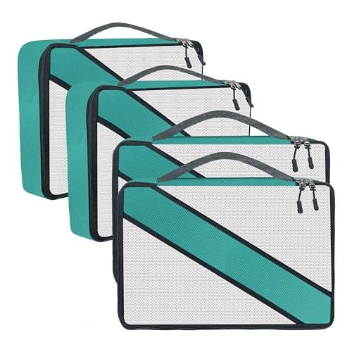 TRIP ON GO Packing Cubes, Travel Organizer Pouch, Packing Bags for Travelling Travel Pouches for Women, Pouch for Men, Cloth Bag for Travel, Polyester (Advance Large- Pack of 4, Airport Blue)