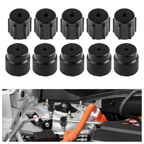 10PCS Car AC Service Valve Cap Kit 054 inch Low Pressure 066 inch High Pressure Port Caps Strong Sealing for Most Cars