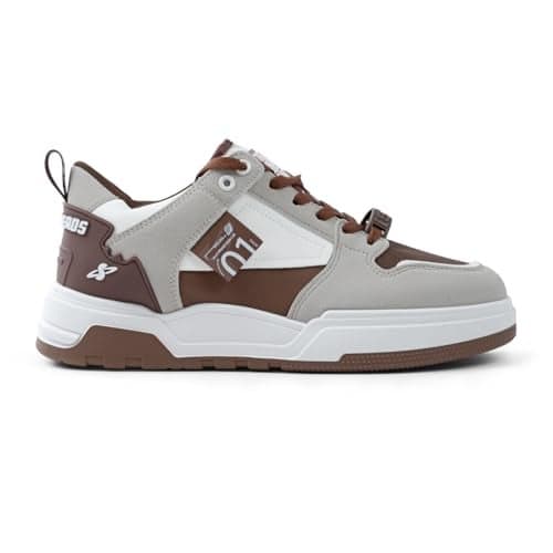 SOLETHREADS Verso Sneakers for Men | Stylish & Fashionable| Comfortable|Walking Shoes| Lightweight Flexible| Skid-Resistant| Everyday |Casual Shoes for Men|Beige/Brown|UK 7