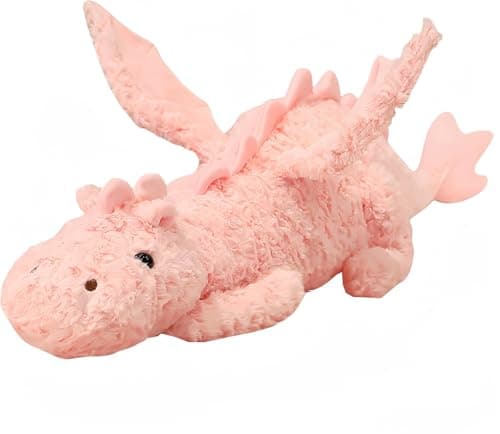EOUOBOMO Dragon Plush PillowSoft Flying Dragon Stuffed Animals265inch Kawaii Cute Dragon Animal Plushies ToyPerfect Birthday Present for Adults and ChildrenPink
