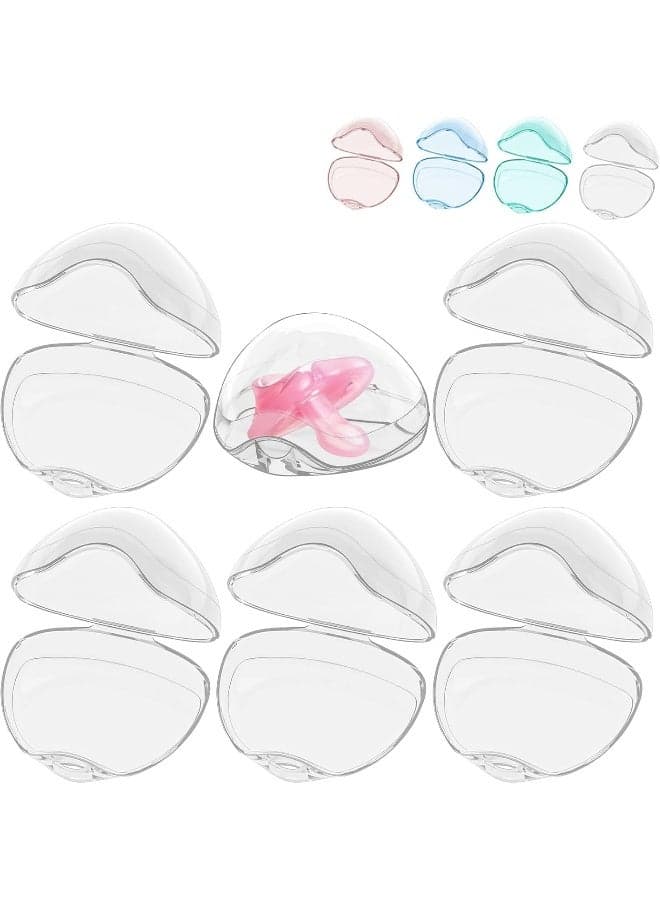 Smlpuame 6 Pack Transparent Pacifier Case