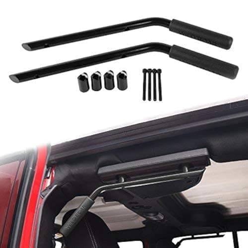 Voodonala Black Rear Grab Handles Roll Bar for 2007-2018 Jeep JK Wrangler Unlimited 4-Door (Aluminum Alloy)